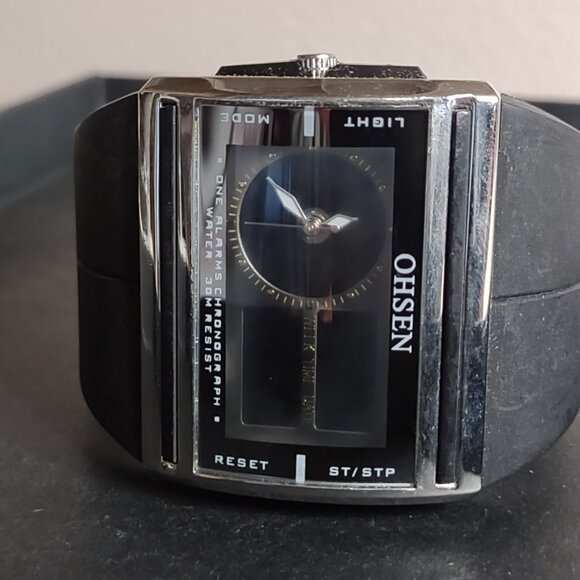 Untested Oshen Black And Silver Tone Digital Watch - Picture 2 of 7